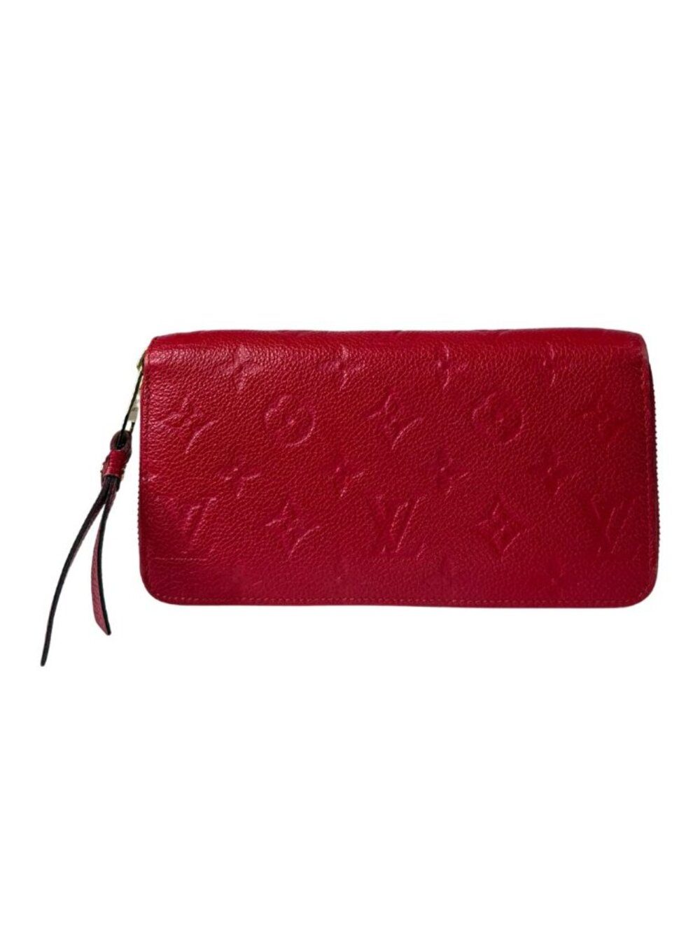 Louis Vuitton Zippy Wallet Monogram Empreinte Red Leather+COA